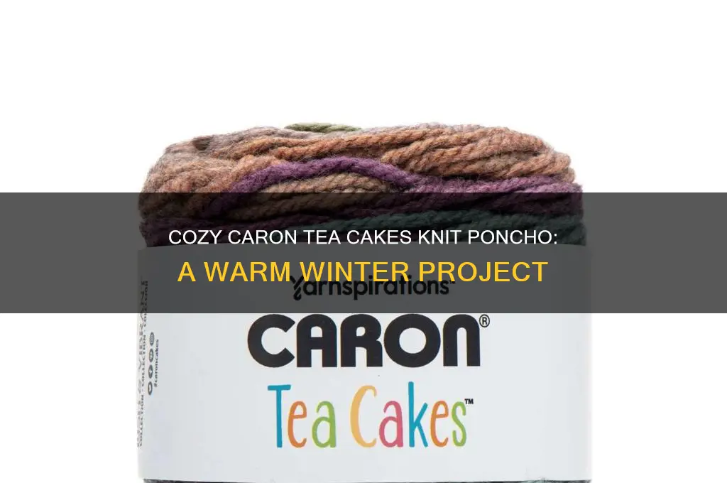 caron tea cakes cozy up knit poncho