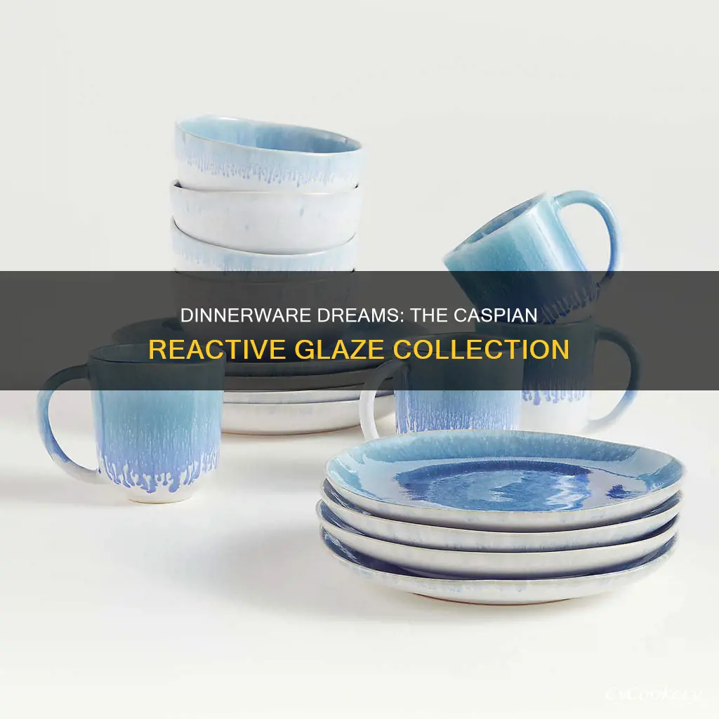 caspian 16-piece blue reactive glaze dinnerware set