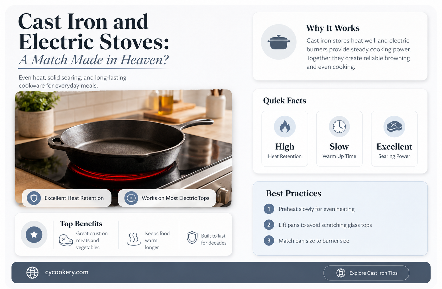 are cast iron pans good for flat top electric stove