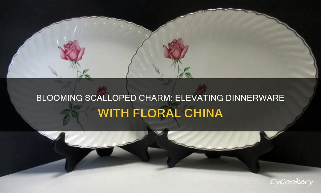 casual china dinnerware set 1990 floral scalloped