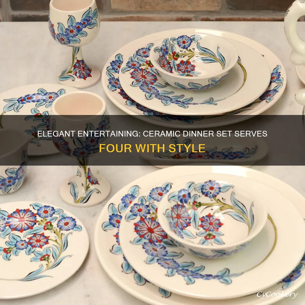 ceramic dinner set for 4