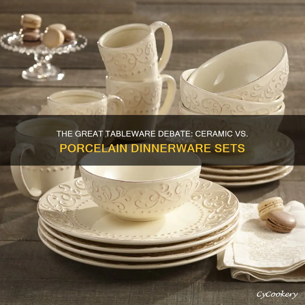 ceramic dinnerware set vs porcelain