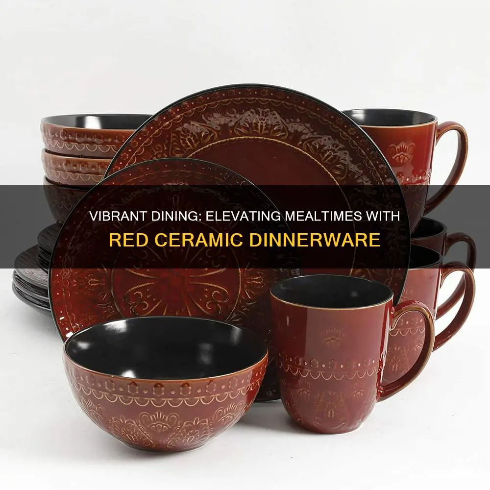 ceramic dinnerware sets red