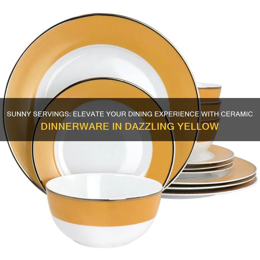 ceramic dinnerware sets yellow