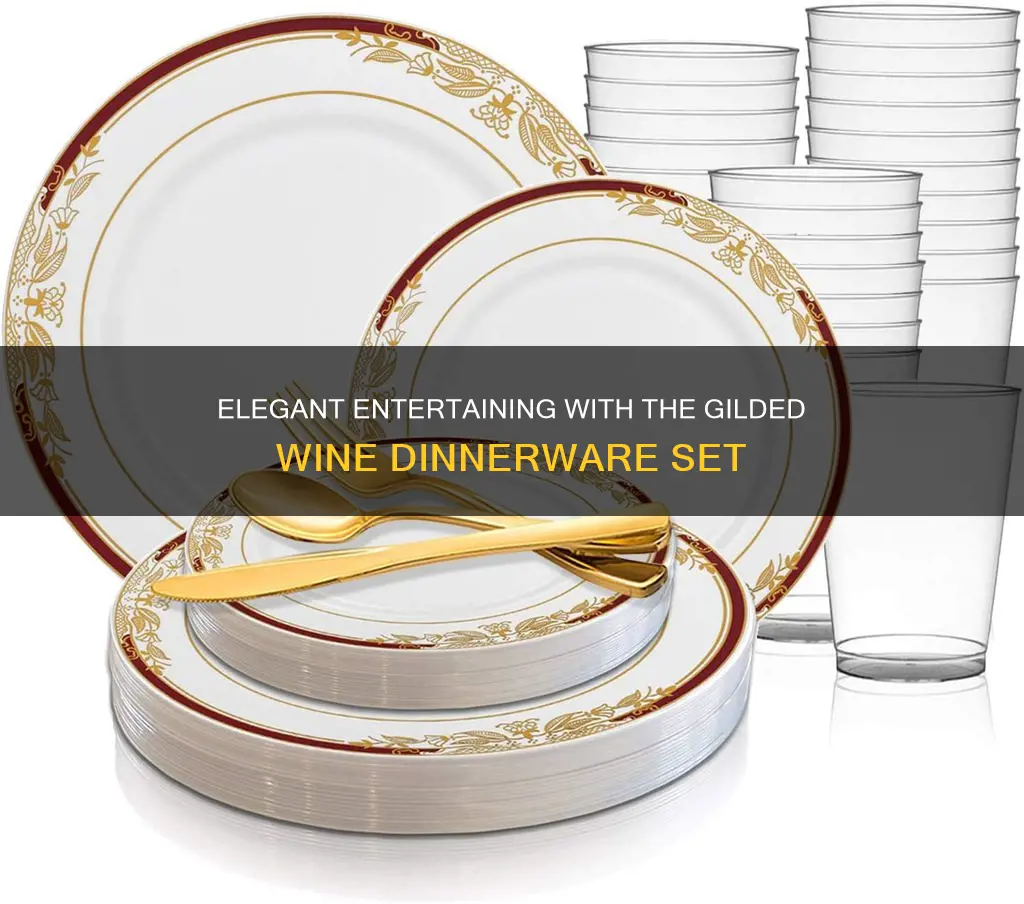 certified international gilded wine 16 piece dinnerware set