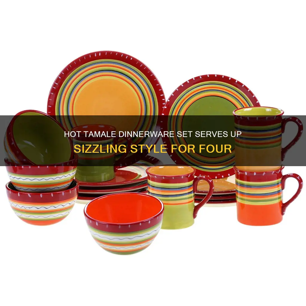 certified international hot tamale 16-piece dinnerware set-service for four