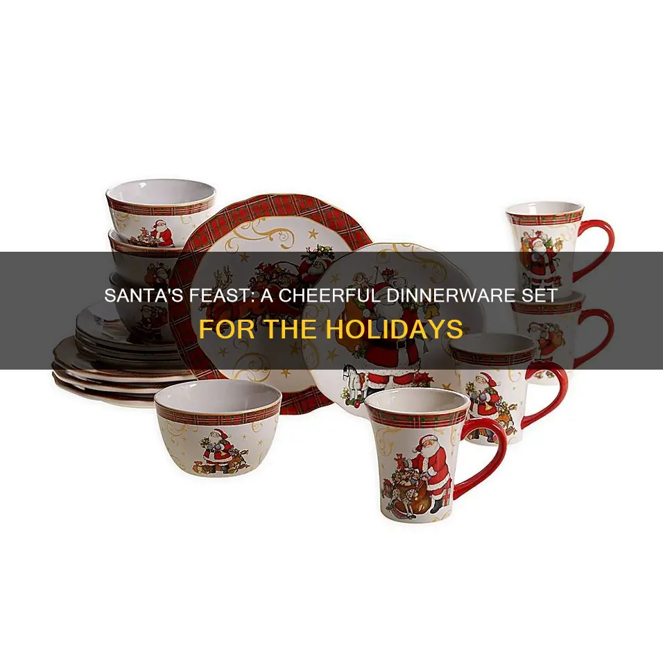 certified international vintage santa 16pc dinnerware set