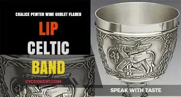 Elegant Celtic Pewter Wine Goblet: Flared Lip Chalice with Band