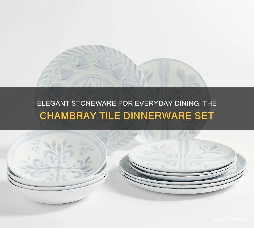 chambray tile stoneware 16-piece dinnerware set