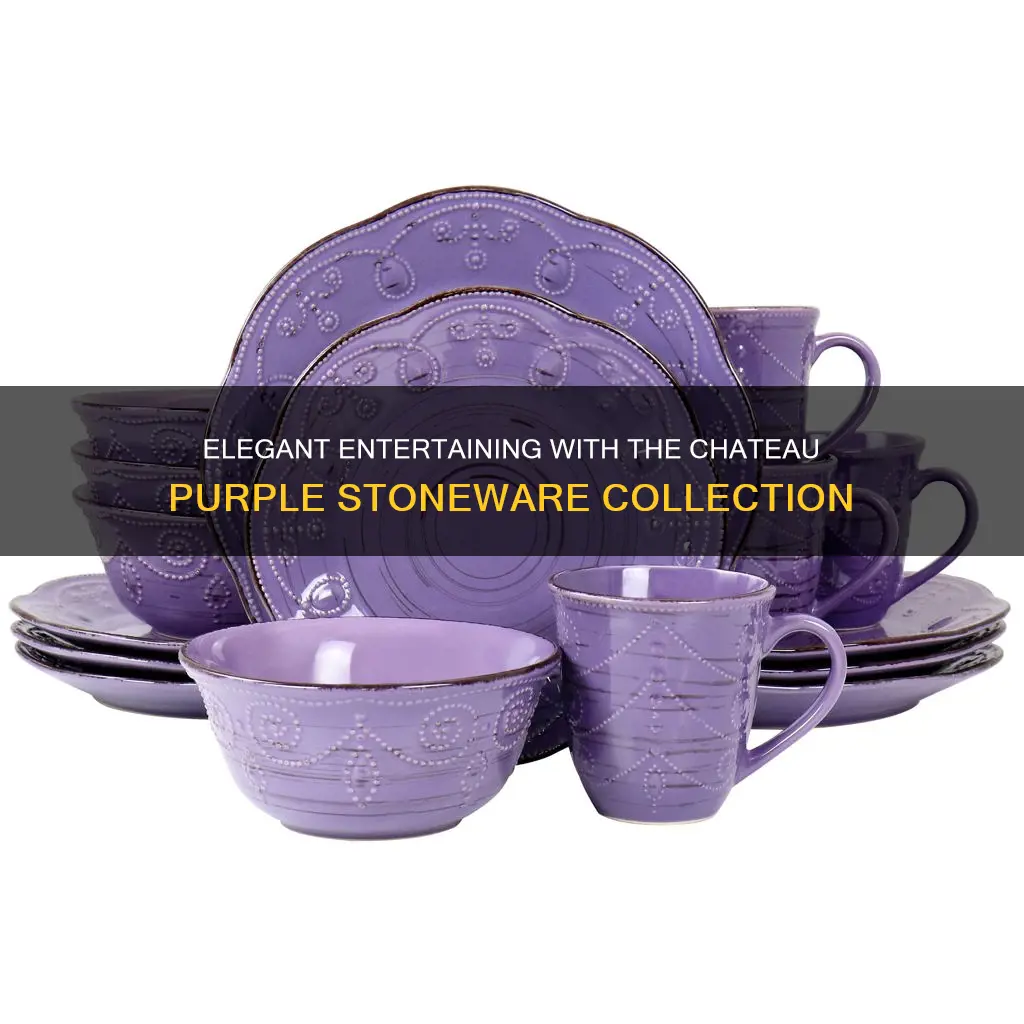 chateau purple 100 pc stoneware dinnerware set