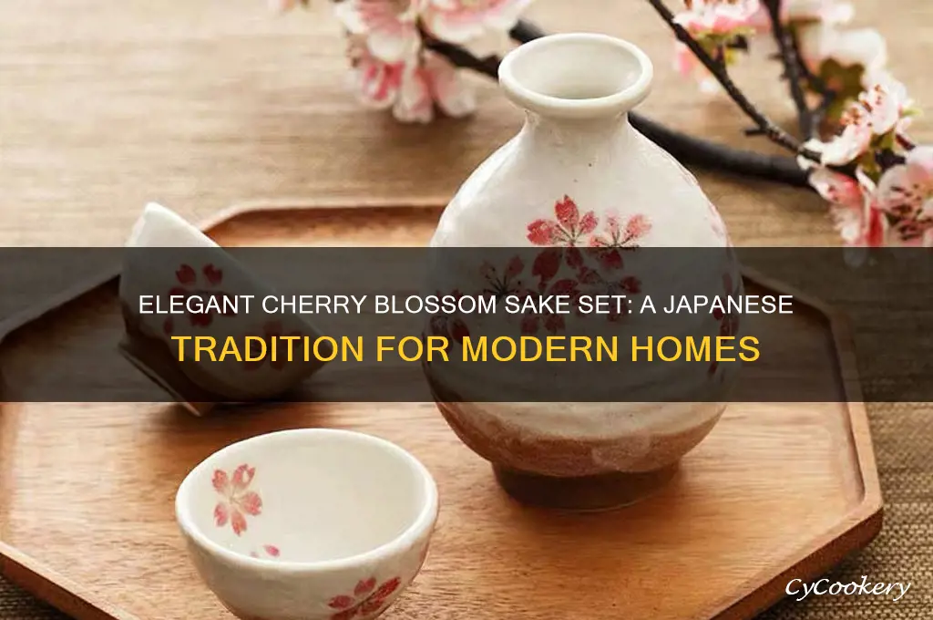 cherry blossom japanese sake set