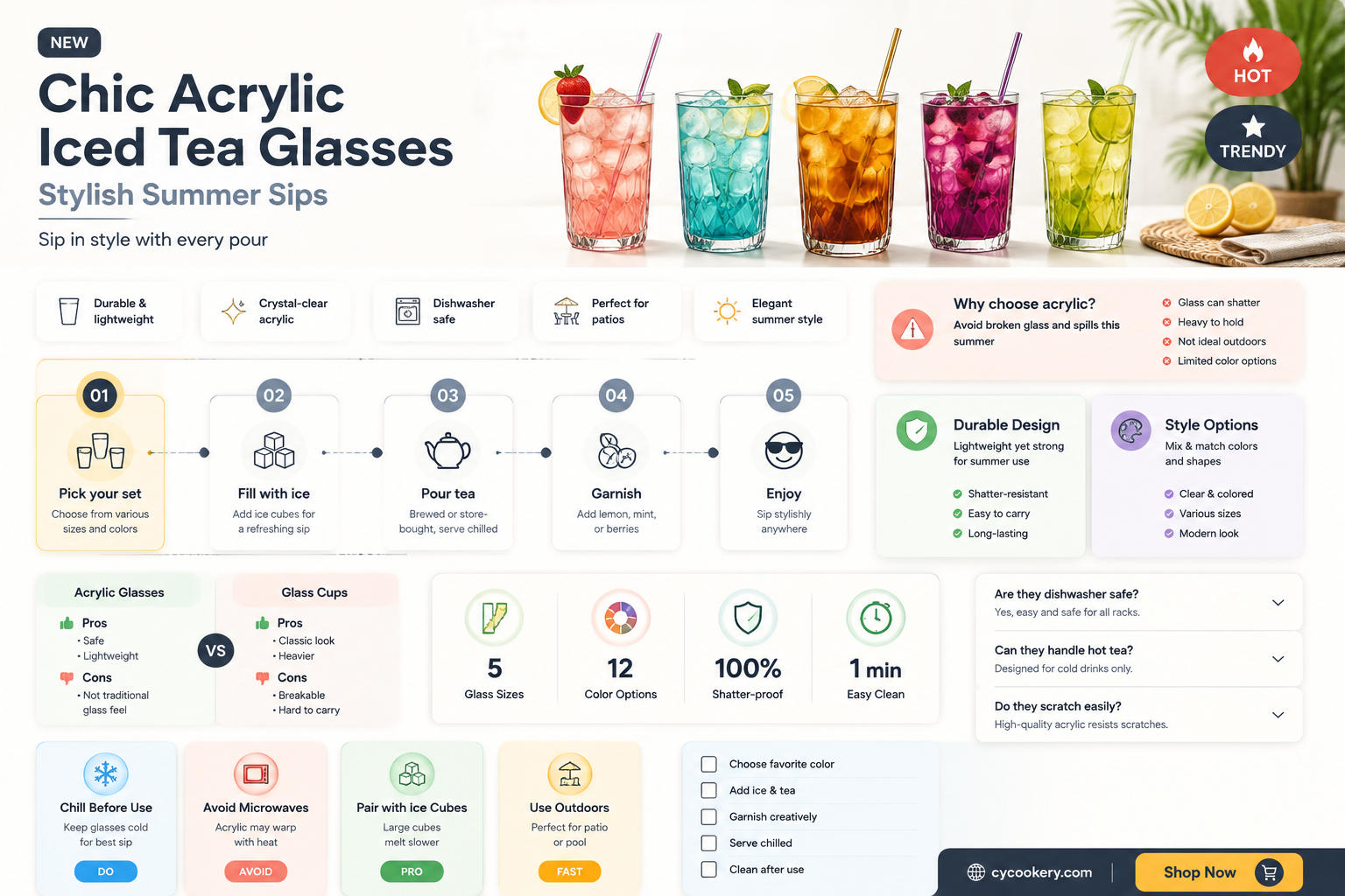 acrylic ice tea glasses