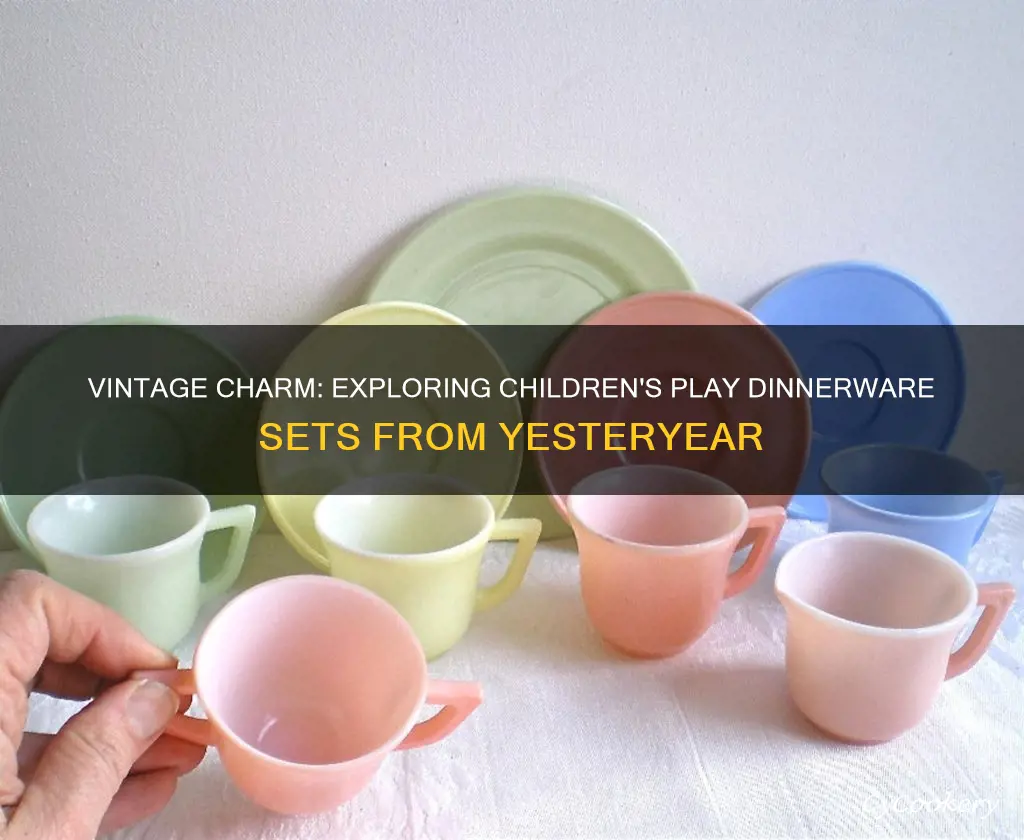 childrens play dinnerware set vintage