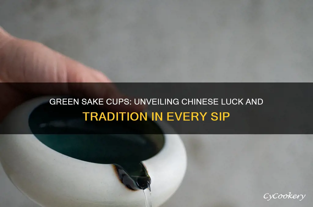 chinese sake cup luck green