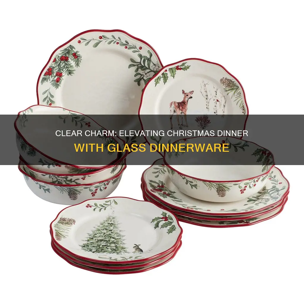 christmas dinnerware glass clear sets