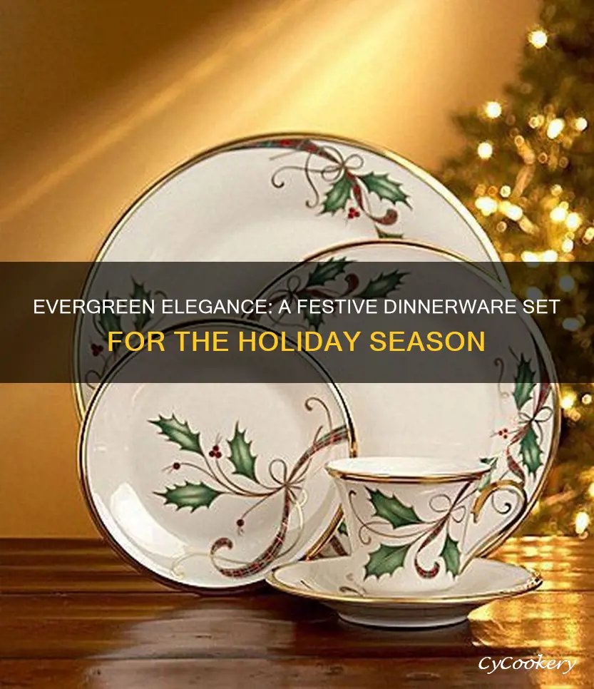 christmas foliage green 16 piece dinnerware set