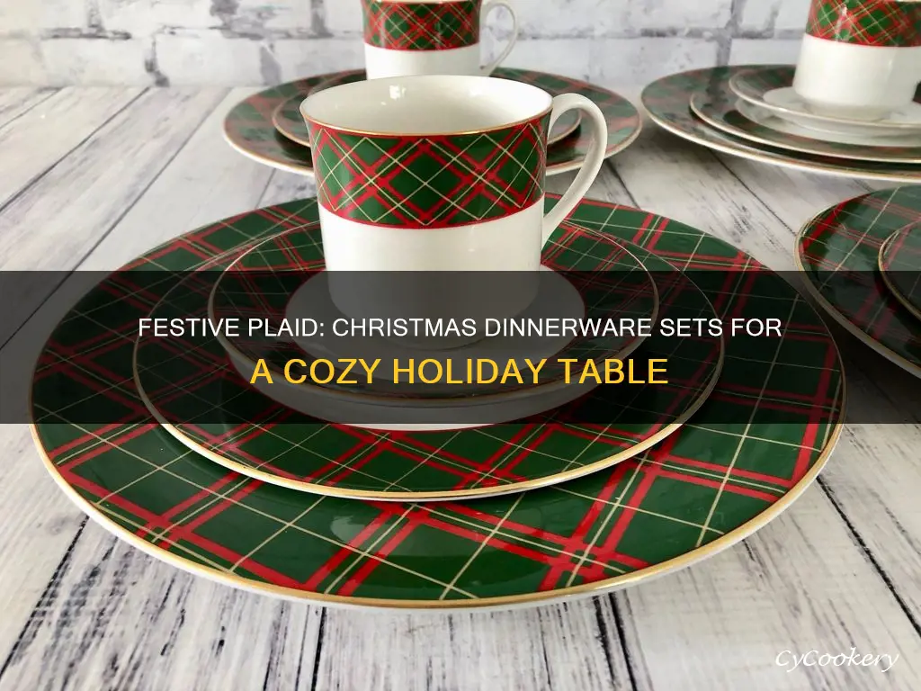 christmas plaid dinnerware sets