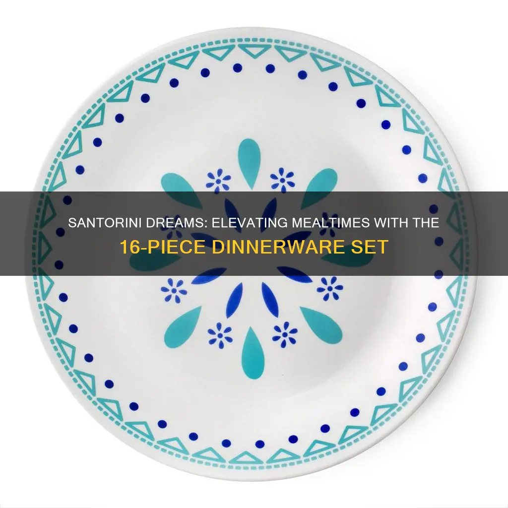 classic 16 piece santorini sky dinnerware set