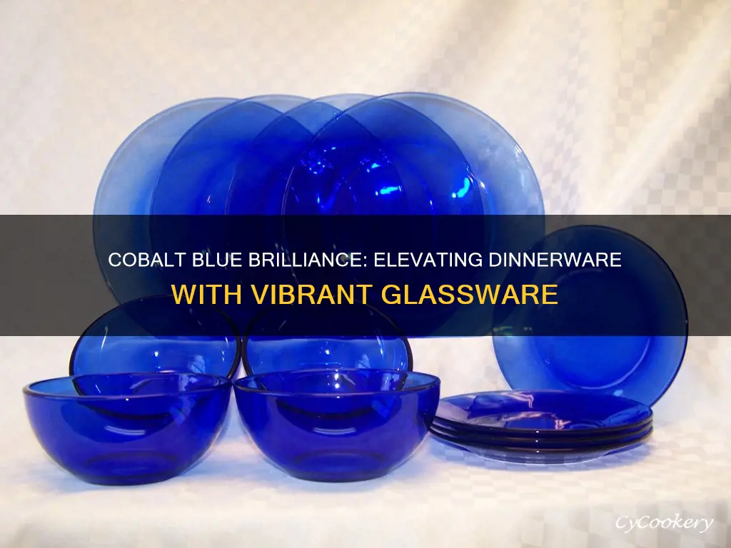 clear cobalt blue glass full dinnerware set