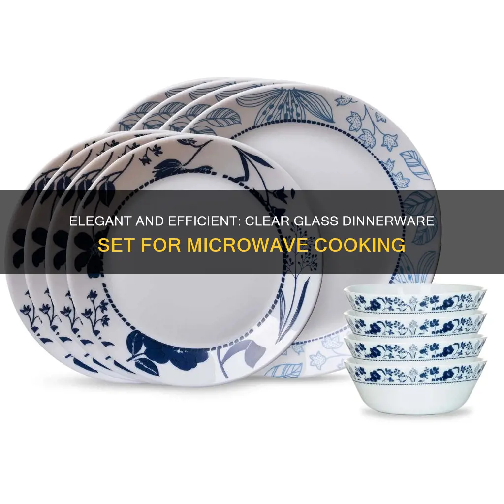 clear glass dinnerware set microwave safe