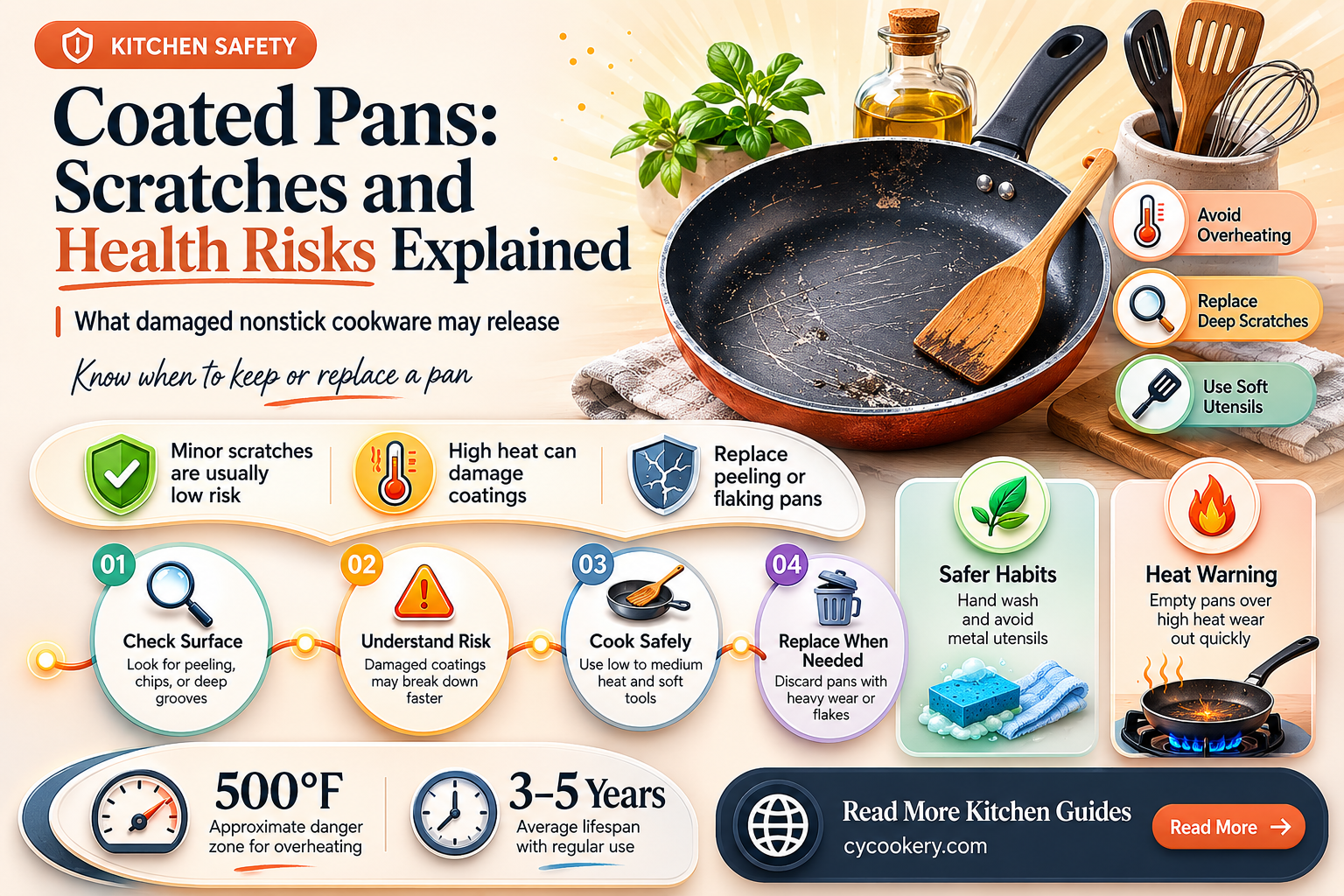 are coated pans dangerous to health after being scratched