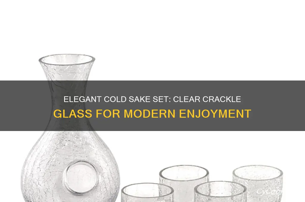 cold sake set clear crackle glass