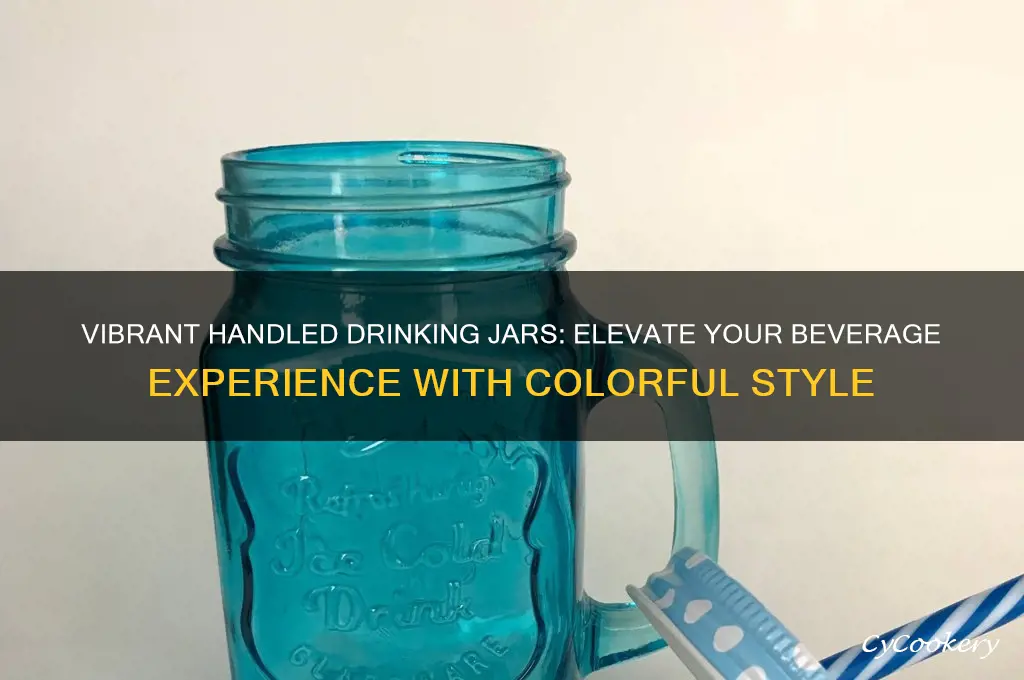 colored handled drinking jar