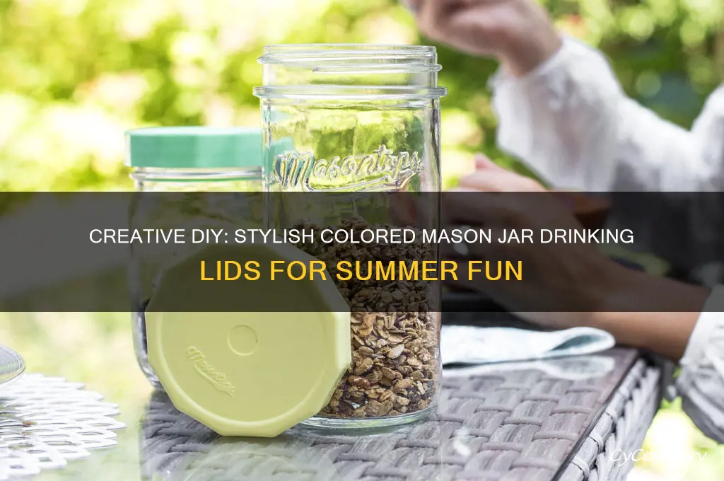 colored mason jar drinking lid
