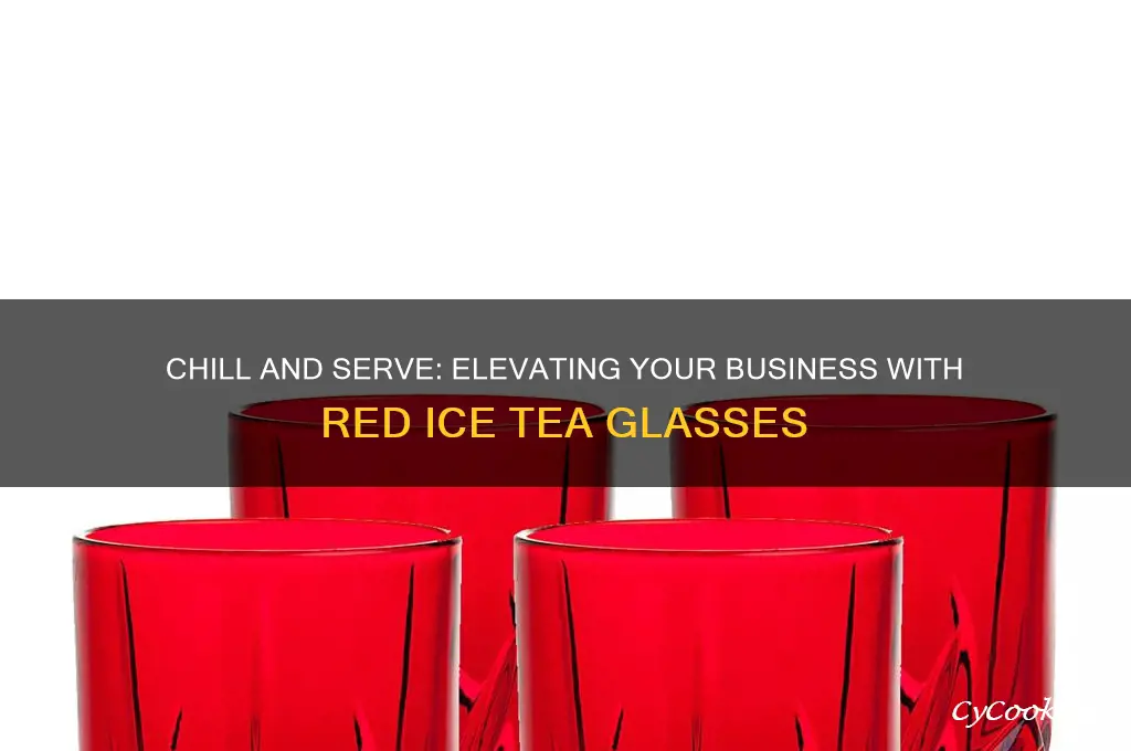 commercial red ice tea glasses