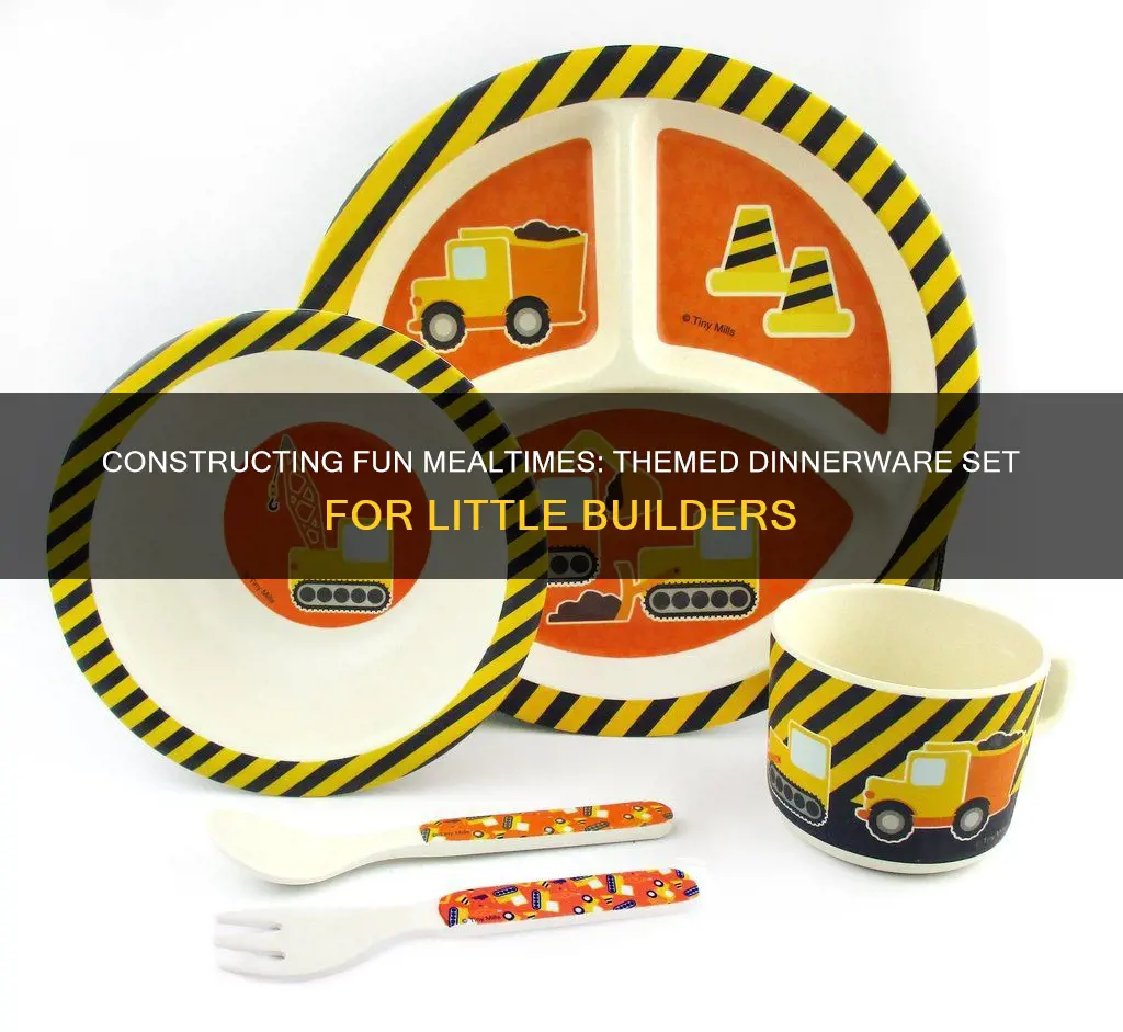 construction truck dinnerware set