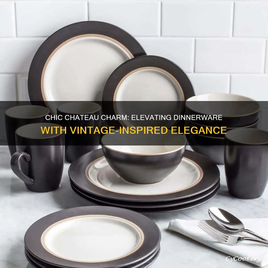 contemporary chateau vintage brown ring handpainted dinnerware set