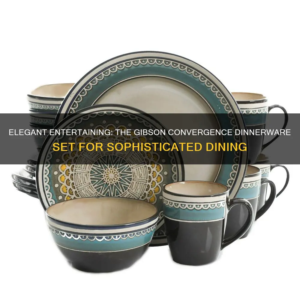 convergence 16 piece dinnerware set by gibson