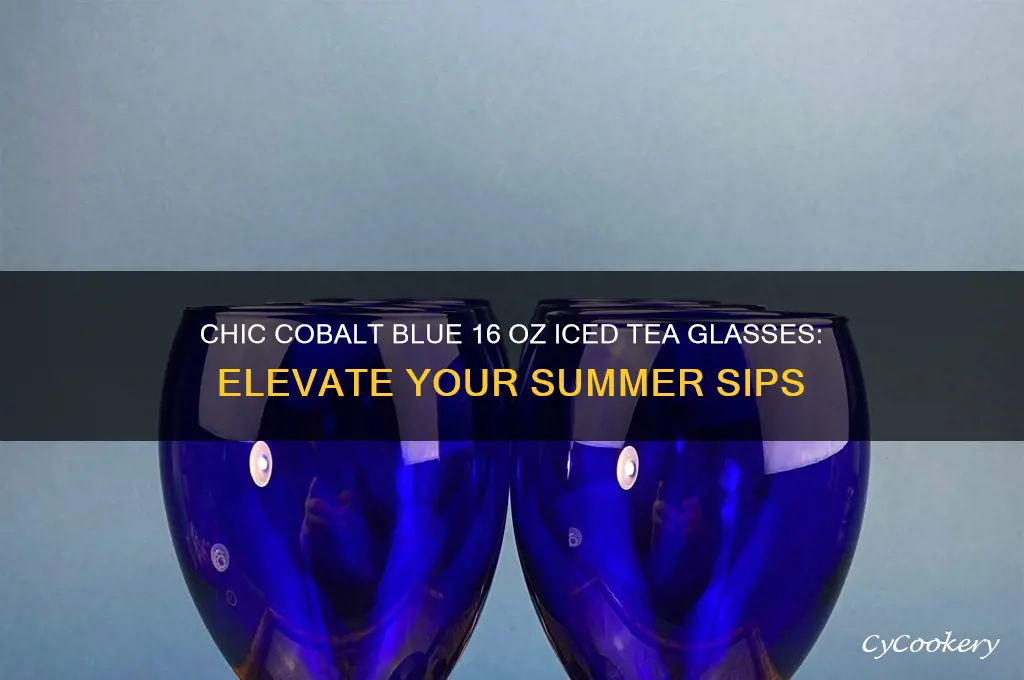 cool designer cobalt blue 16 oz iced tea glasses
