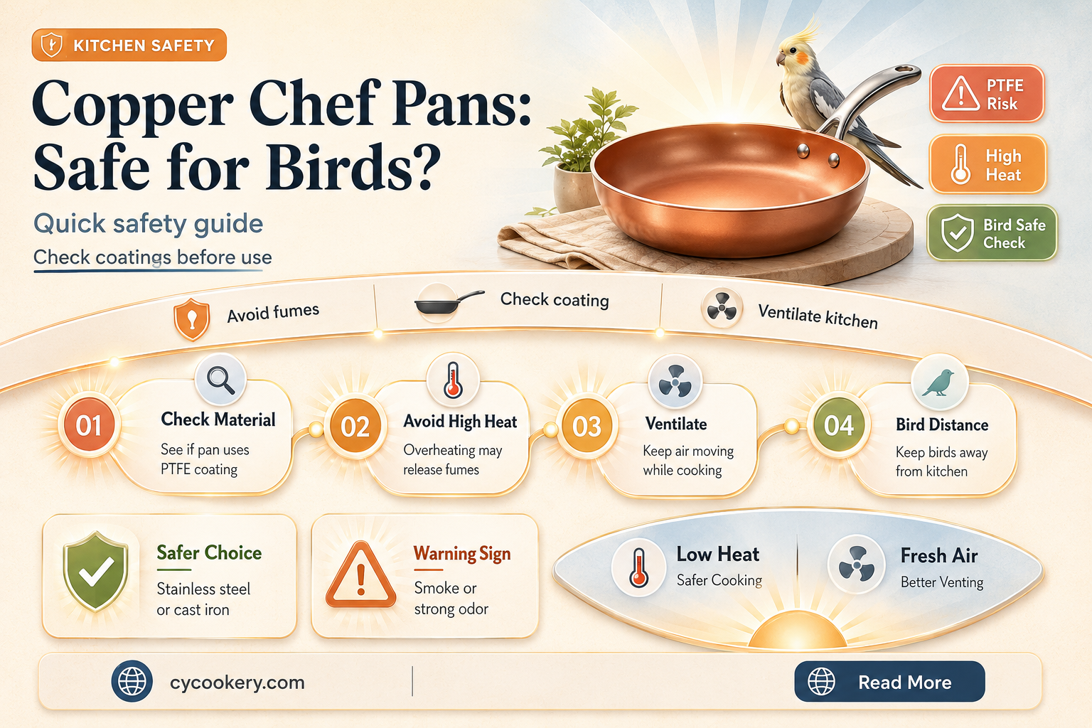are copper chef pans safe for birds