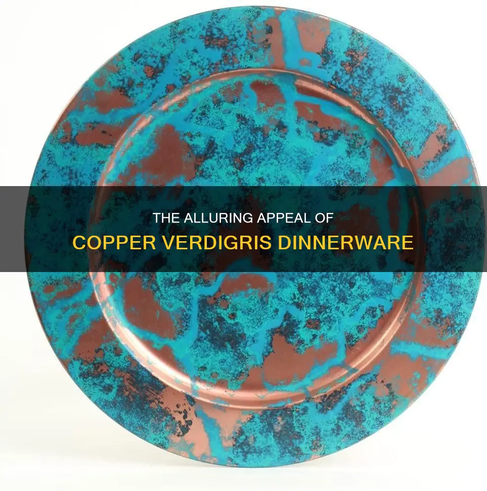 copper verdigris dinnerware set