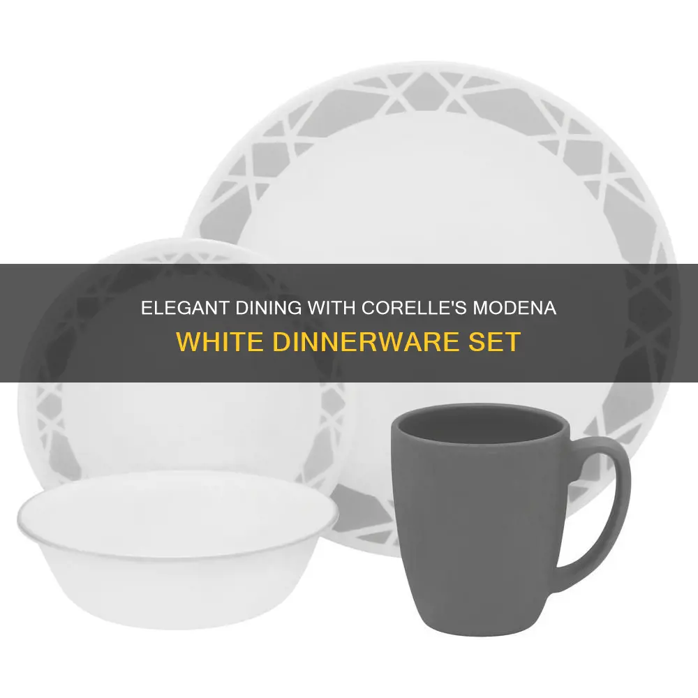 corelle 1127691 dinnerware set 16 pc modena white