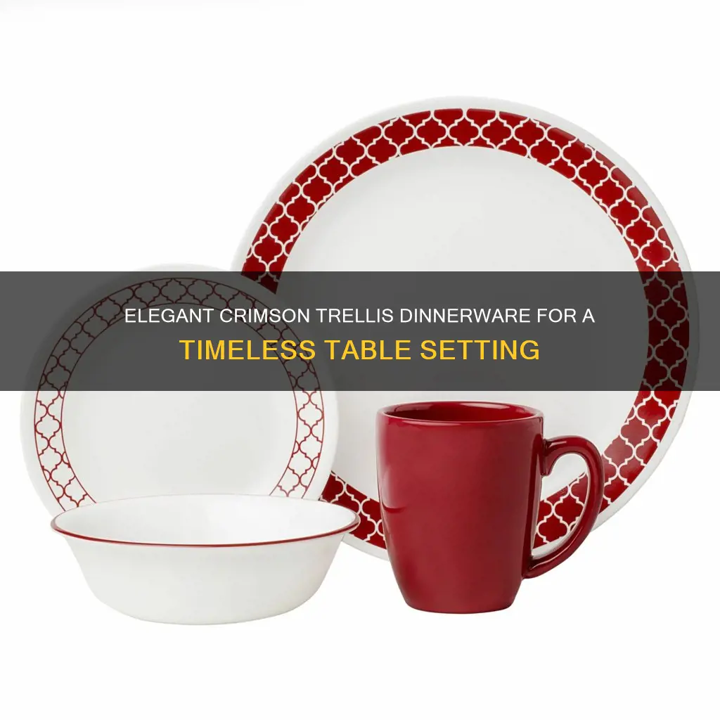 corelle 16 piece crimson trellis livingware dinnerware set white