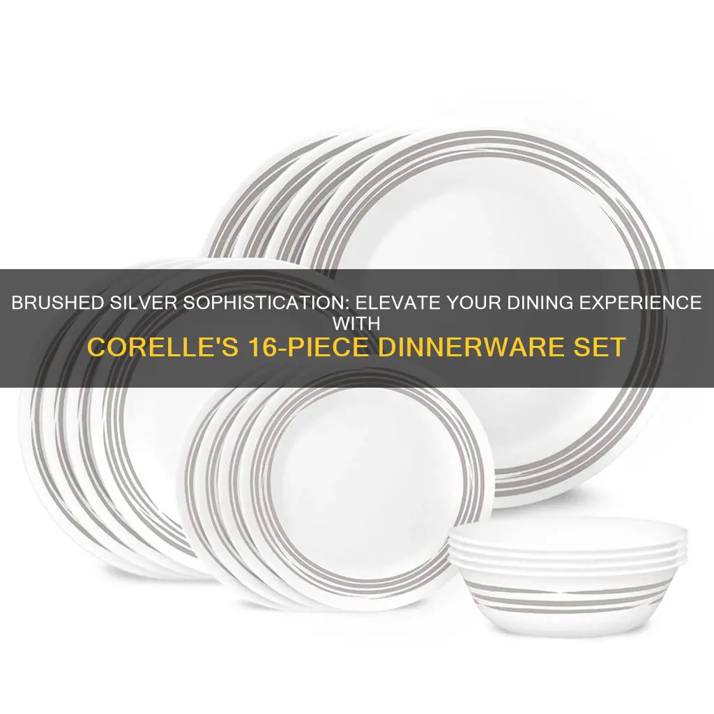 corelle 16 piece dinnerware set brushed silver