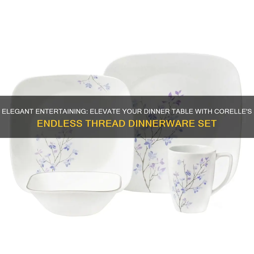 corelle 32 piece squares endless thread dinnerware set