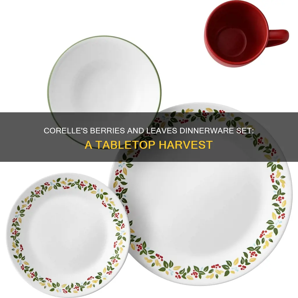 corelle berries and leaves 16 pc dinnerware set