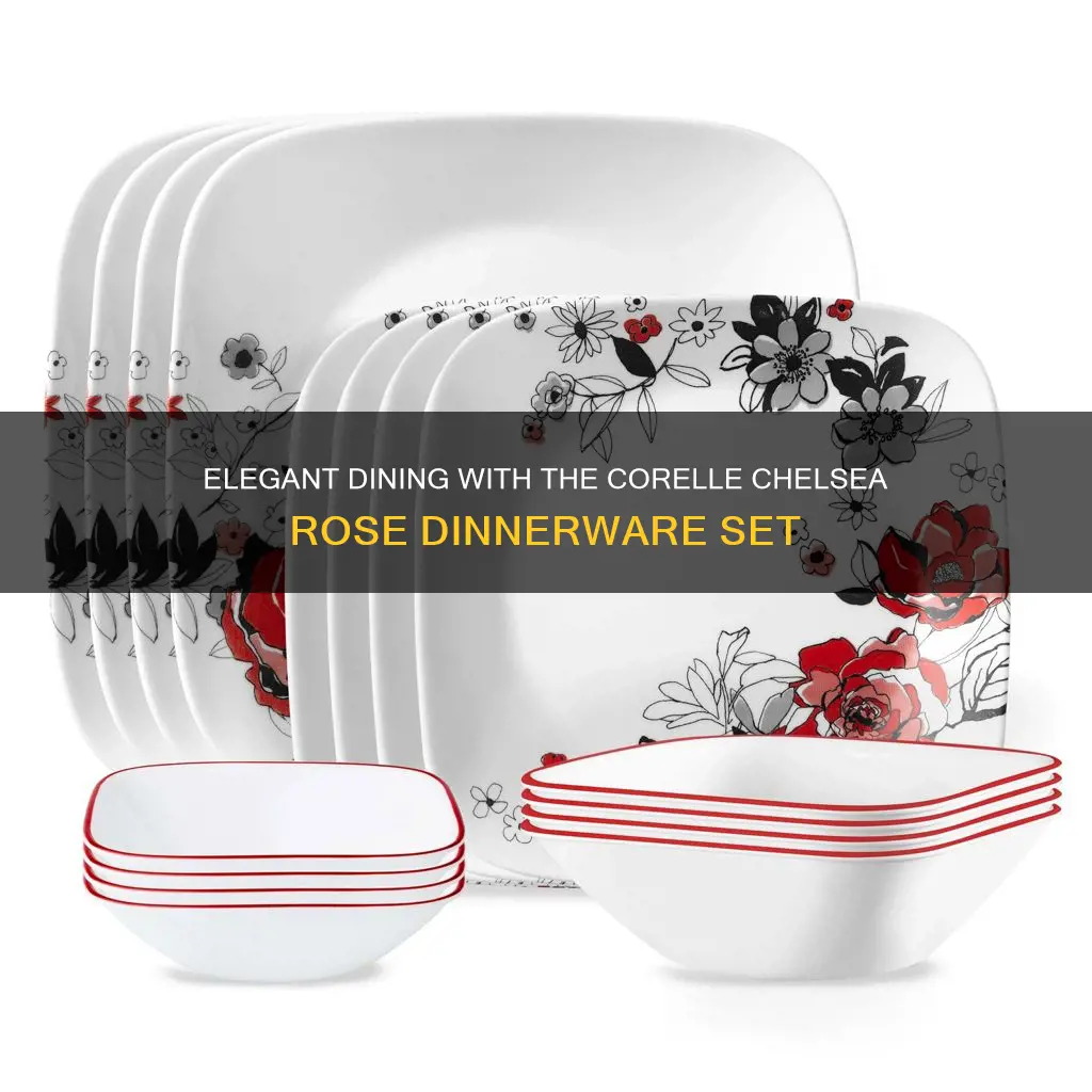 corelle chelsea rose 16 piece dinnerware set service for 4