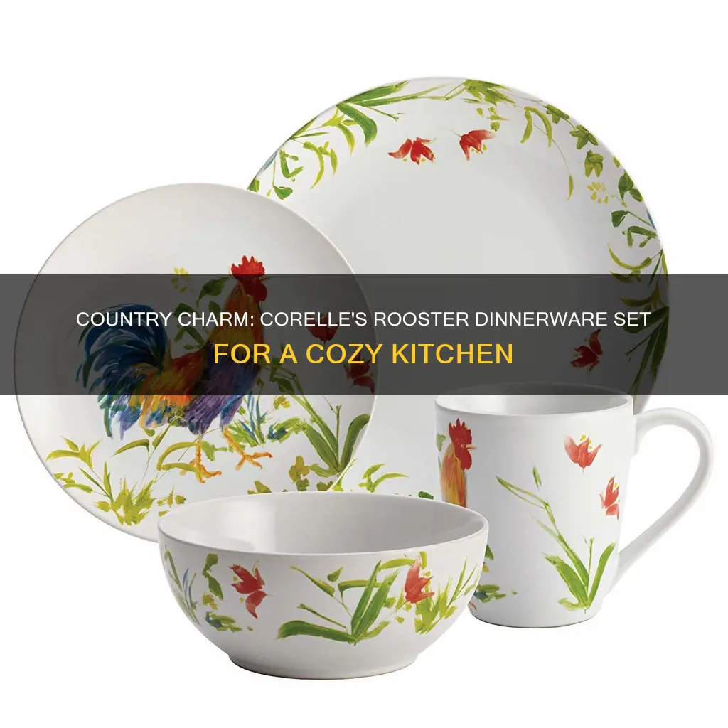 corelle country morning rooster dinnerware set