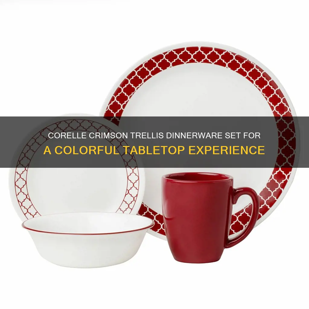 corelle crimson trellis 78 piece dinnerware set