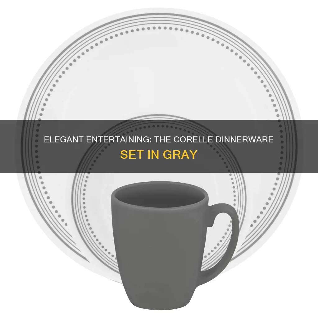 corelle dinnerware set gray