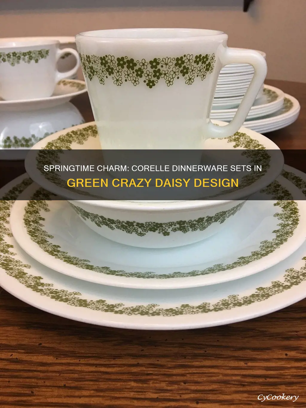 corelle dinnerware sets green crazyi daisy