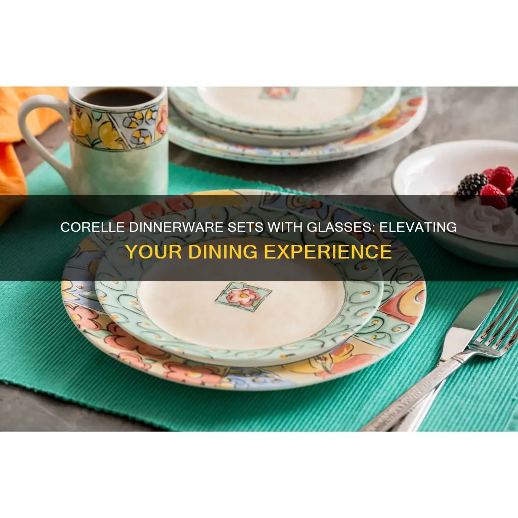 corelle dinnerware sets with glasses