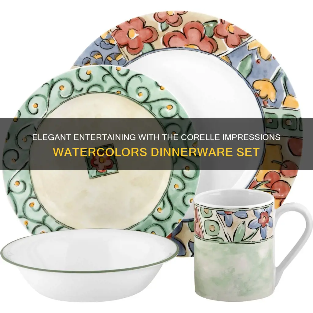 corelle impressions watercolors 16 pc dinnerware set