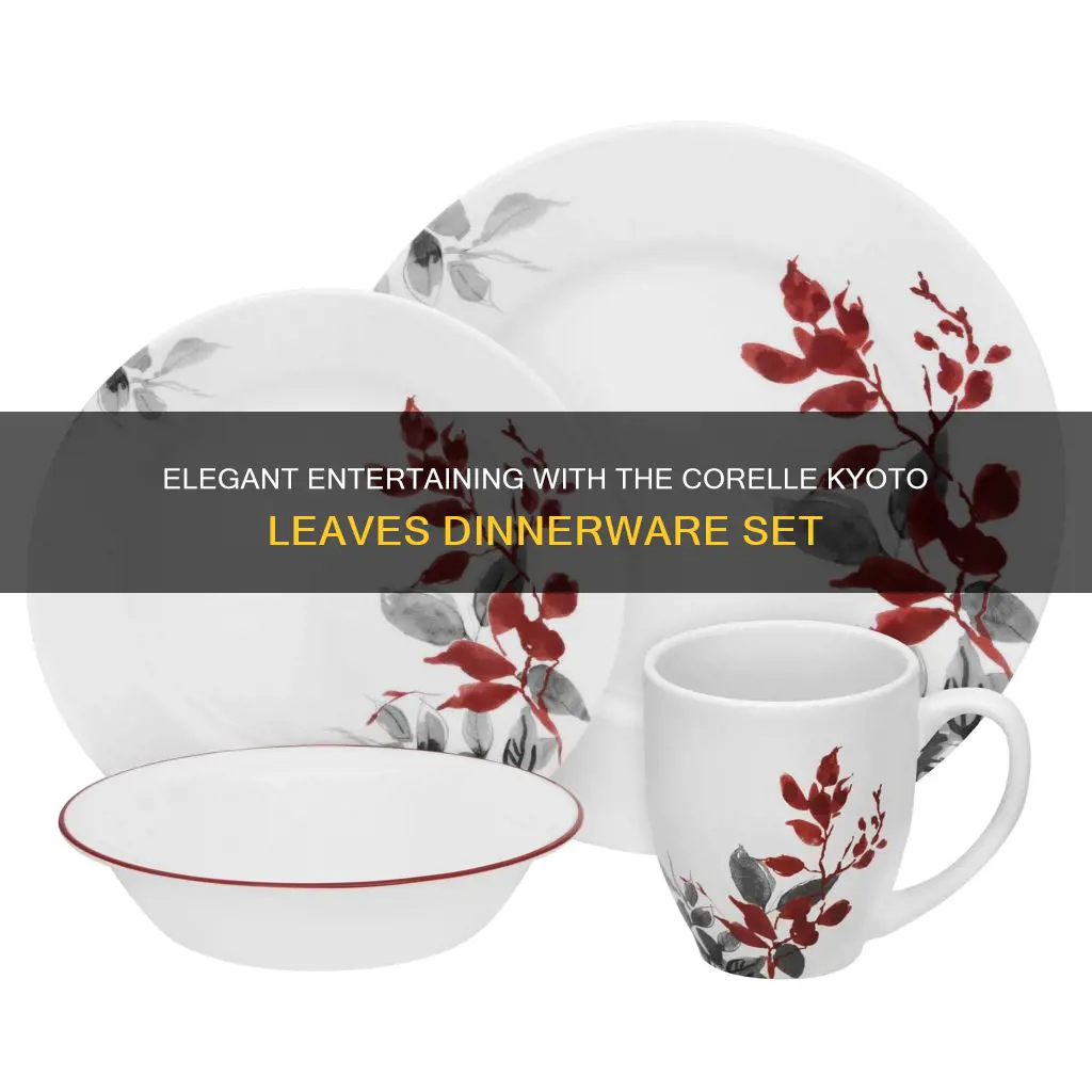 corelle kyoto leaves 16 piece dinnerware set