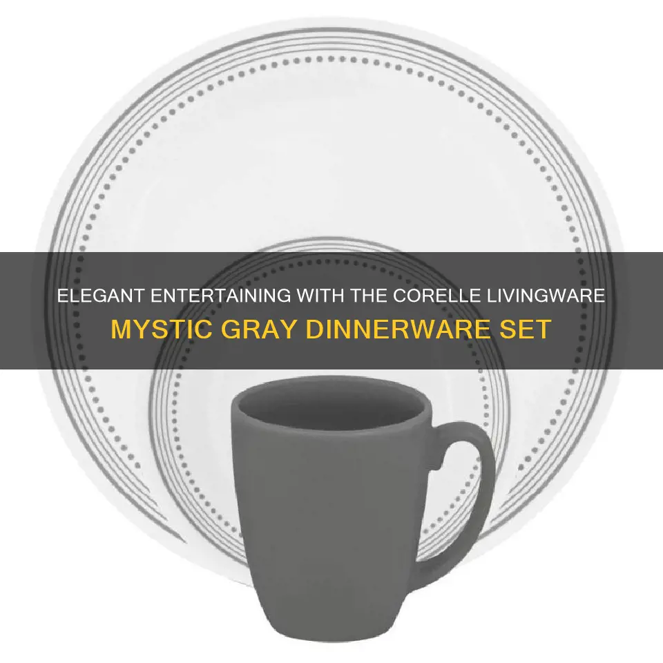 corelle livingware 16pc dinnerware set mystic gray