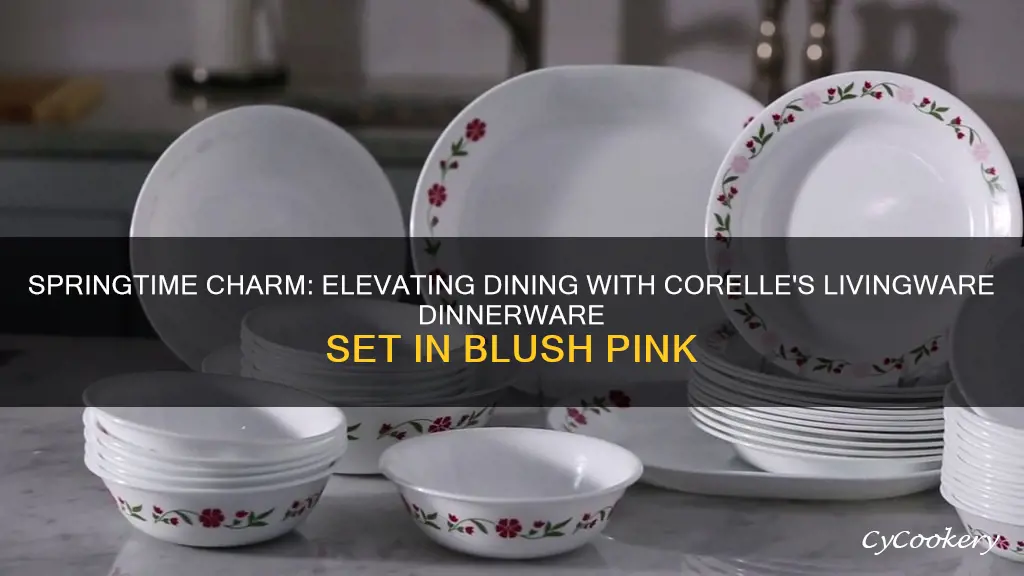 corelle livingware 76 piece dinnerware set spring pink